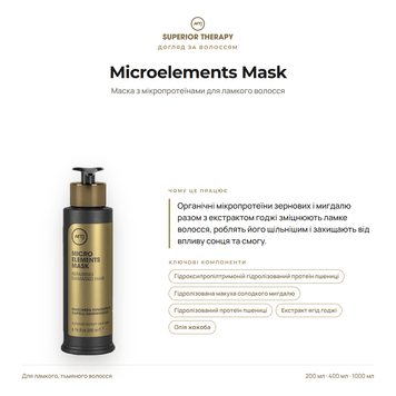 Маска для волос - MTJ Cosmetics Superior Therapy Microelements Mask 200 мл 2 фото
