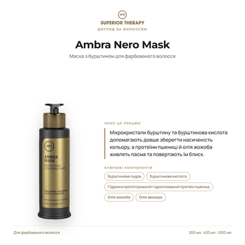 Маска для волос - MTJ Cosmetics Superior Therapy Ambra Nero Mask 200ml 2 фото